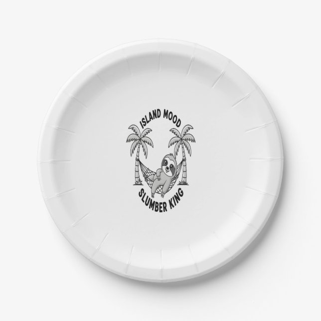 Sloth's Island Paper Plate (Front)