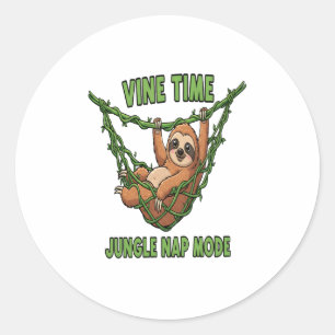 Sloth's Jungle Nap Classic Round Sticker