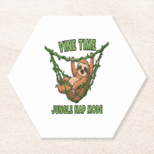 Sloth's Jungle Nap Paper Coaster
