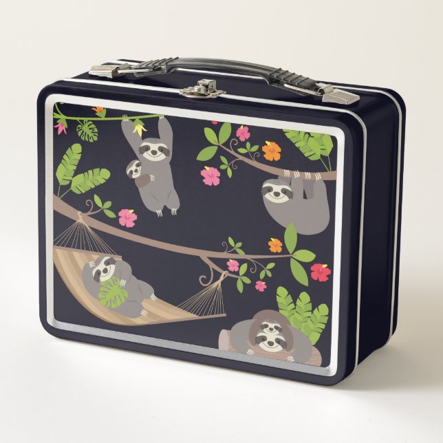 Sloths Metal Lunch Box (Front)