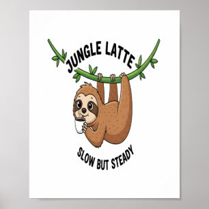 Sloth's Morning Coffee Poster