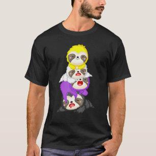 Sloths & Non Binary Flag Agender Genderqueer Pride T-Shirt