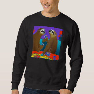 Sloths Playing Poker Cards Gambling I Love Sloths  Sweatshirt