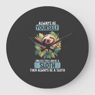 Sloths Sloth T-Shirt Large Clock
