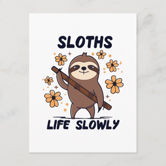 Sloths Taking Life Slowly Enclosure Card (Front)
