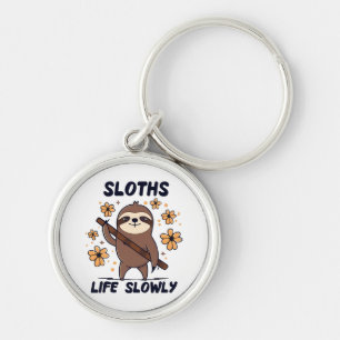 Sloths Taking Life Slowly Key Ring