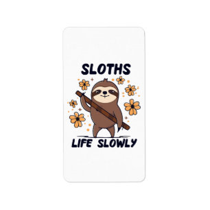 Sloths Taking Life Slowly Label