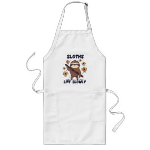 Sloths Taking Life Slowly Long Apron