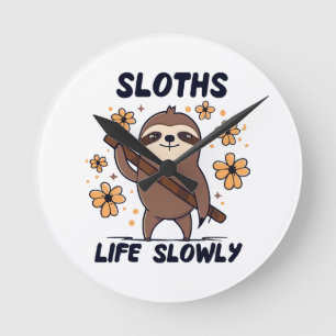 Sloths Taking Life Slowly Round Clock