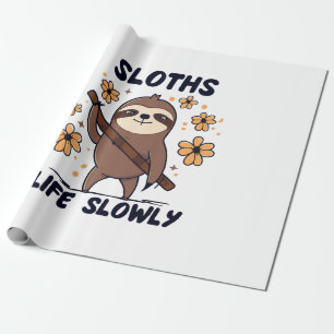 Sloths Taking Life Slowly Wrapping Paper