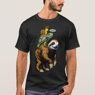 Slothurtle Snail Piggyback Slow Animal Speed Race T-Shirt