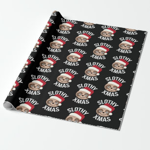 Slothy Xmas Sloth Christmas Wrapping Paper
