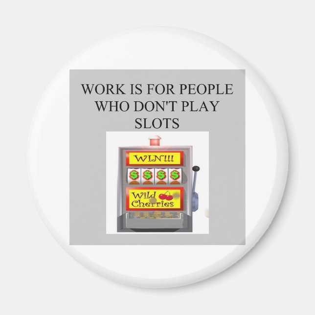 slots player casino gambler magnet (Front)