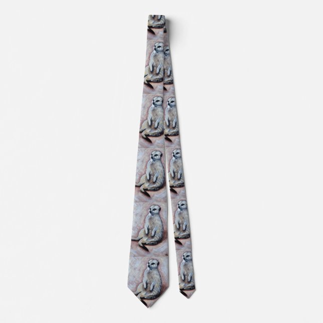 Slouchy Meerkat Painting Tie (Front)