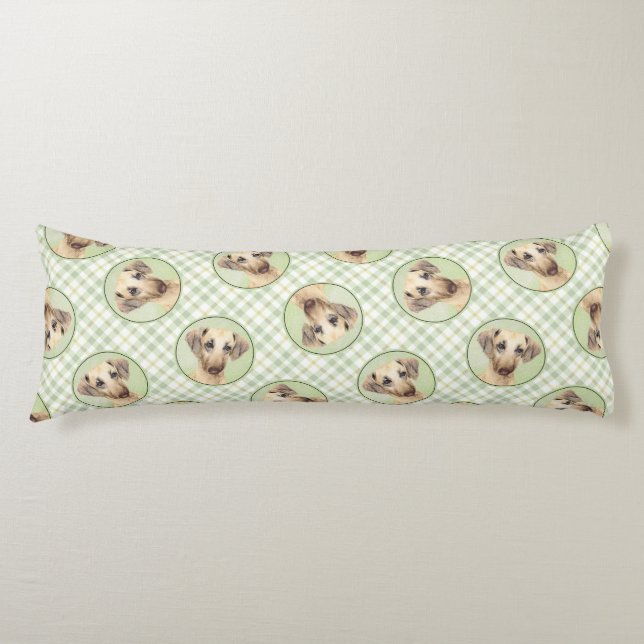 Sloughi Painting Golden Sand Cute Original Dog Art Body Cushion (Front)