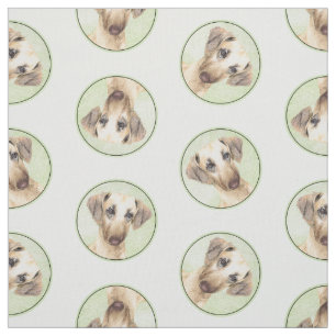 Sloughi Painting Golden Sand Cute Original Dog Art Fabric