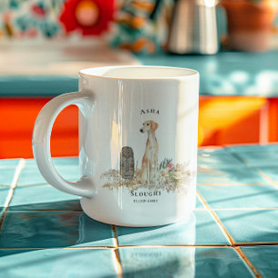 Sloughi Watercolor Dog   Monogram Coffee Mug