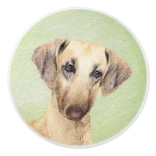 Sloughis Painting - Cute Original Dog Art Ceramic Knob
