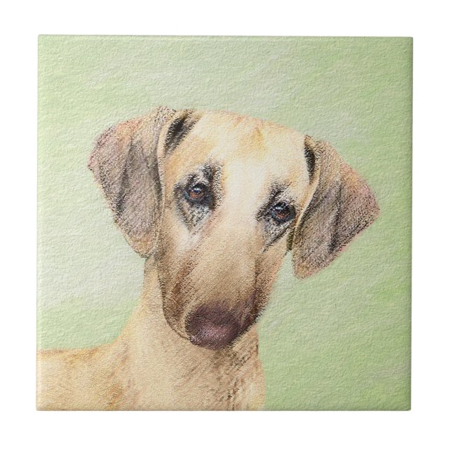 Sloughis Painting - Cute Original Dog Art Ceramic Tile (Front)