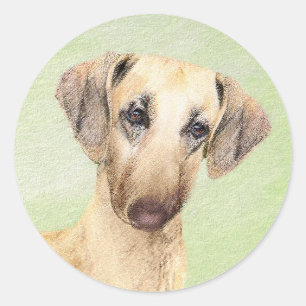 Sloughis Painting - Cute Original Dog Art Classic Round Sticker