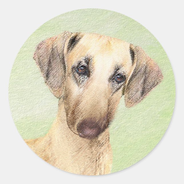 Sloughis Painting - Cute Original Dog Art Classic Round Sticker (Front)