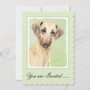Sloughis Painting - Cute Original Dog Art Invitation