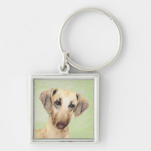 Sloughis Painting - Cute Original Dog Art Key Ring