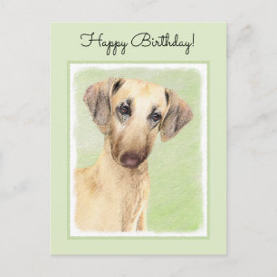 Sloughis Painting - Cute Original Dog Art Postcard