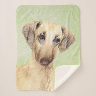 Sloughis Painting - Cute Original Dog Art Sherpa Blanket