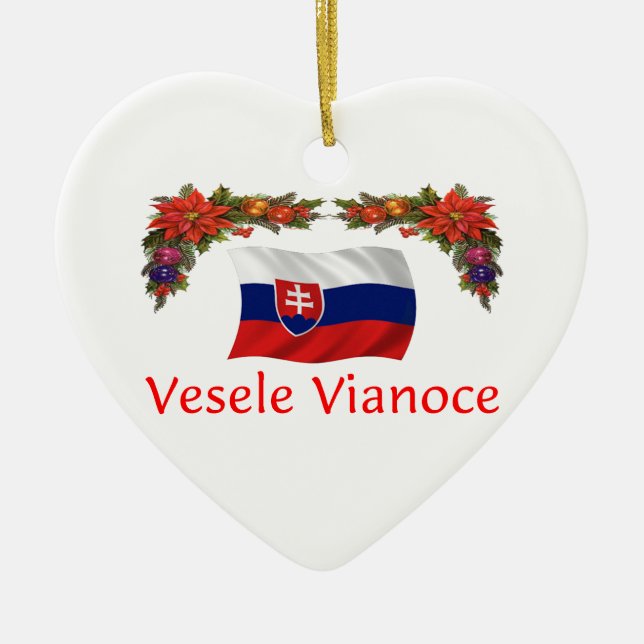 Slovak Christmas Ceramic Ornament (Front)