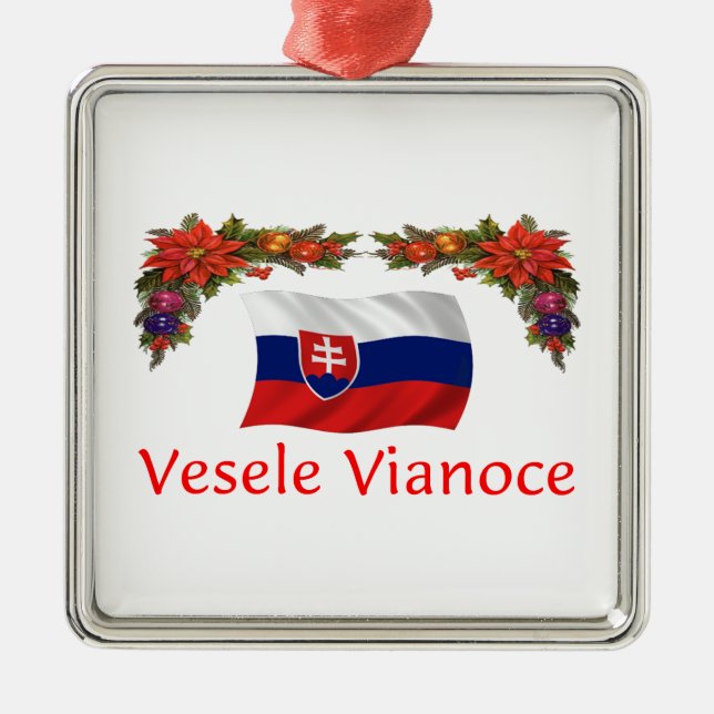 Slovak Christmas Metal Ornament (Front)