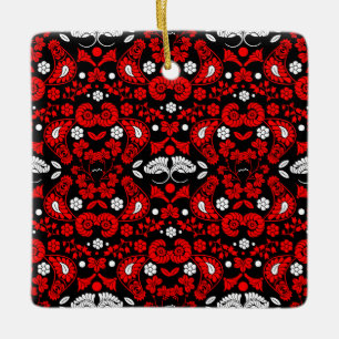 Slovak Country Folk Art Ceramic Ornament