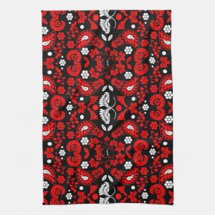 Slovak Country Folk Art Tea Towel