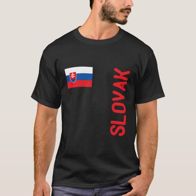 Slovak Flag And Slovakia Roots T-Shirt (Front)