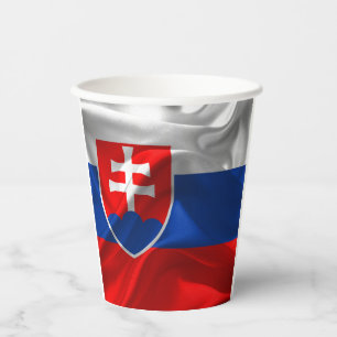 Slovak flag-coat arms paper cups