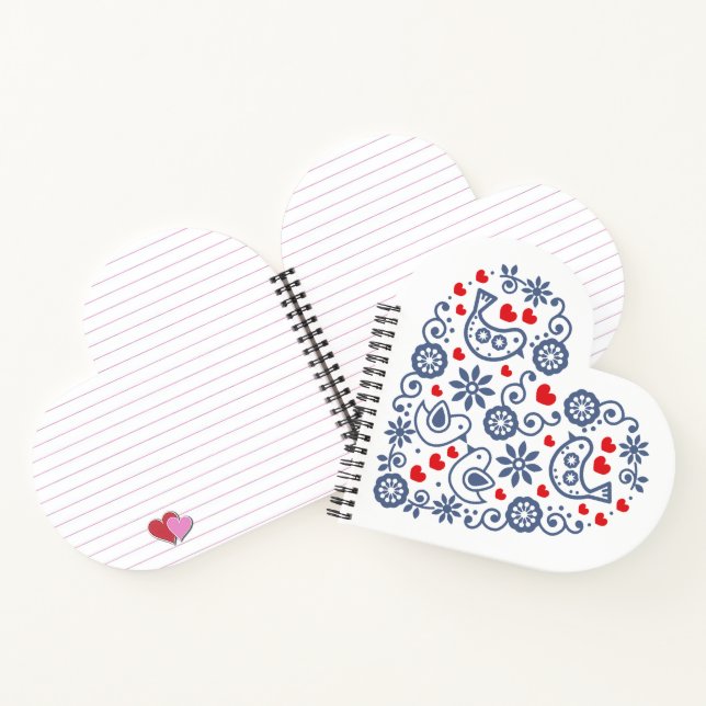 Slovak Folk Heart Notebook (Inside)