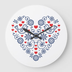 Slovak folk ornament Clock