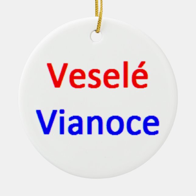 slovak vesele vianoce ceramic ornament (Front)
