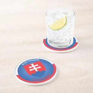 Slovakia Coat of Arms Circle Shape Coaster
