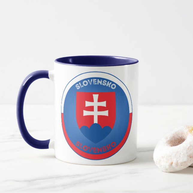 Slovakia Coat of Arms Circle Shape  Mug (With Donut)