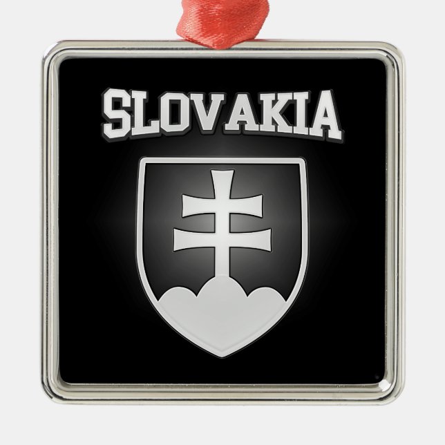 Slovakia Coat of Arms Metal Ornament (Front)