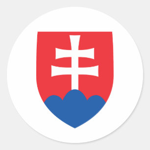 slovakia country coat arms symbol emblem cross classic round sticker
