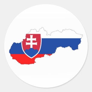 slovakia country flag map shape silhouette classic round sticker