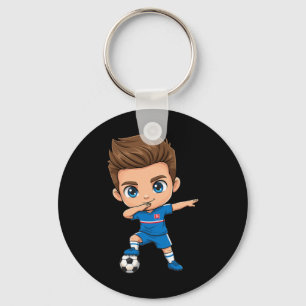 Slovakia Dab Kid Goal Cartoon Slovakian Flag For B Key Ring