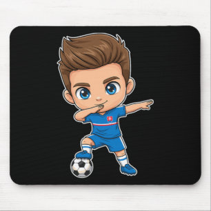 Slovakia Dab Kid Goal Cartoon Slovakian Flag For B Mouse Pad