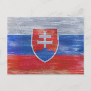 Slovakia distressed flag postcard