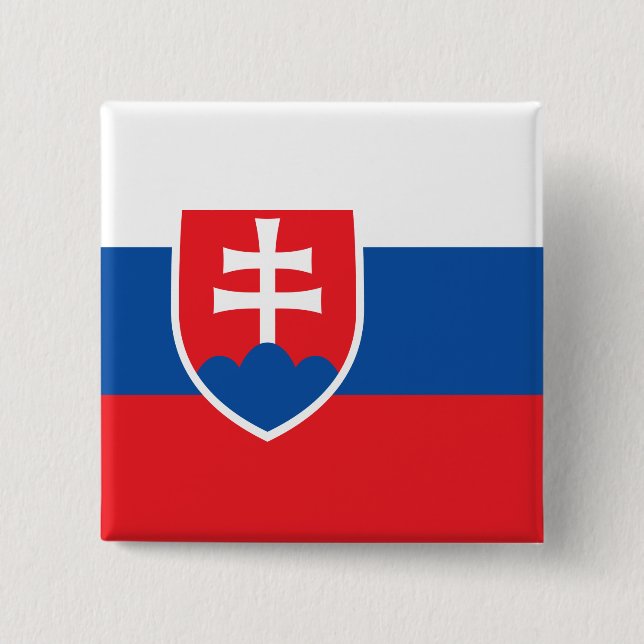 Slovakia Flag 15 Cm Square Badge (Front)