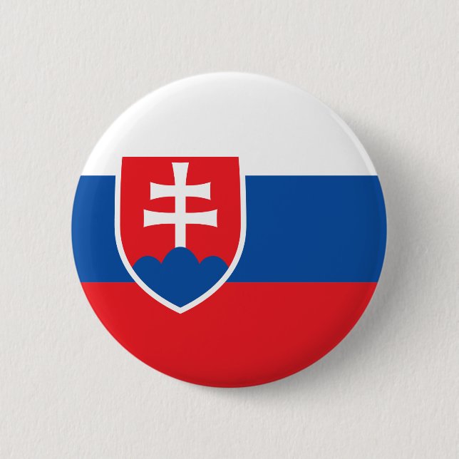 Slovakia Flag 6 Cm Round Badge (Front)