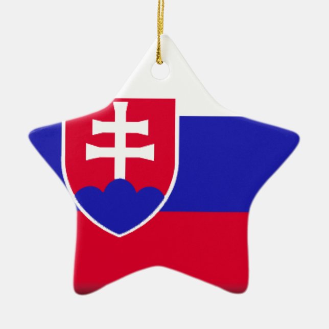 Slovakia Flag Ceramic Ornament (Front)