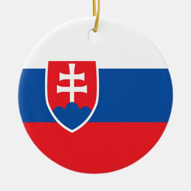 Slovakia flag ceramic ornament (Front)